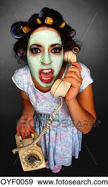 Stock Photograph - housewife on the
phone. fotosearch
- search stock
photos, pictures,
images, and photo
clipart