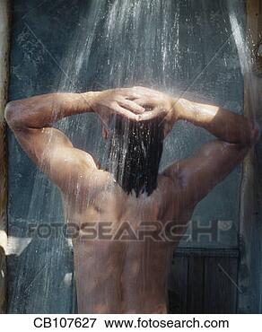 Picture - man taking shower 
outdoors. fotosearch 
- search stock 
photos, pictures, 
images, and photo 
clipart