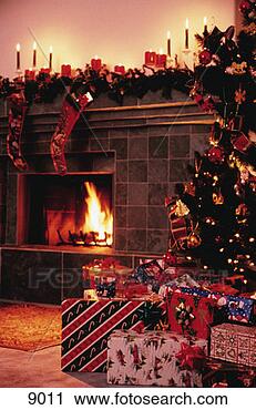 Stock Photography - fireplace and 
christmas tree. 
fotosearch - search 
stock photos, 
pictures, images, 
and photo clipart
