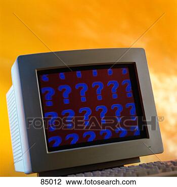 Stock Photo - computer monitor 
with question 
marks on screen. 
fotosearch - search 
stock photos, 
pictures, images, 
and photo clipart