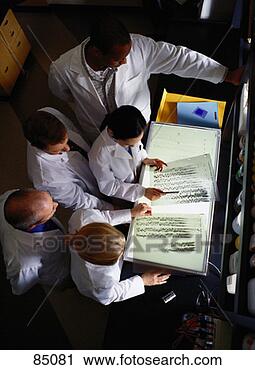 Stock Photography - group of technicians 
looking at transparencies. 
fotosearch - search 
stock photos, 
pictures, images, 
and photo clipart
