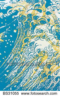 Stock Image - monoprint of breaking 
waves. fotosearch 
- search stock 
photos, pictures, 
images, and photo 
clipart