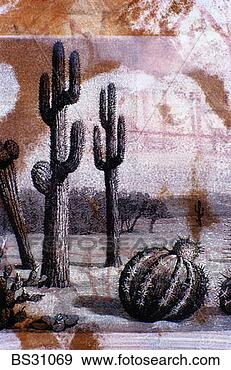 Stock Photograph - monoprint of cacti. 
fotosearch - search 
stock photos, 
pictures, images, 
and photo clipart