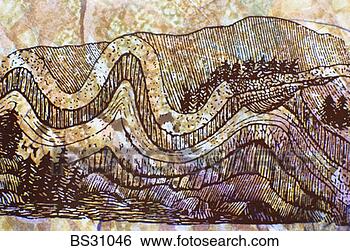 Stock Photo - monoprint of a 
geological cross-section. 
fotosearch - search 
stock photos, 
pictures, images, 
and photo clipart