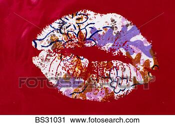 Stock Photography - monoprint of a 
lipstick kiss. 
fotosearch - search 
stock photos, 
pictures, images, 
and photo clipart