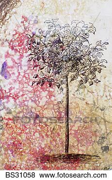 Stock Photo - monoprint of a 
small tree on 
parchment. fotosearch 
- search stock 
photos, pictures, 
images, and photo 
clipart