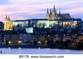 Stock Photo - prague at dusk. 
fotosearch - search 
stock photos, 
pictures, images, 
and photo clipart
