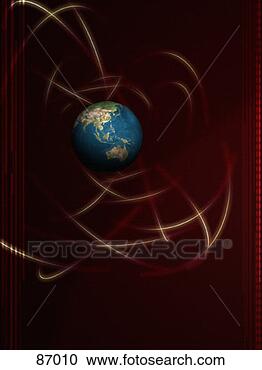 Stock Illustration - earth with satellite 
orbits. fotosearch 
- search clipart, 
illustration, 
drawings and vector 
eps graphics images