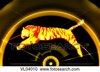 Stock Illustration - tiger jumping. 
fotosearch - search 
clipart, illustration, 
drawings and vector 
eps graphics images