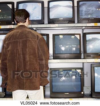 Stock Photo - man looking at 
television sets. 
fotosearch - search 
stock photos, 
pictures, images, 
and photo clipart