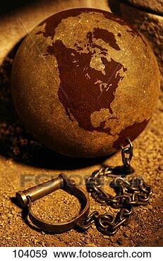 Stock Illustration - ball and chain 
as globe, focus 
on north america. 
fotosearch - search 
clipart, illustration, 
drawings and vector 
eps graphics images