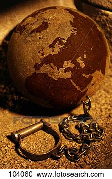 Stock Illustration - ball and chain 
as globe, focus 
on europe. fotosearch 
- search clipart, 
illustration, 
drawings and vector 
eps graphics images