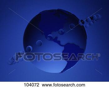 Clip Art - globe with orbiting 
spheres. fotosearch 
- search clipart, 
illustration, 
drawings and vector 
eps graphics images