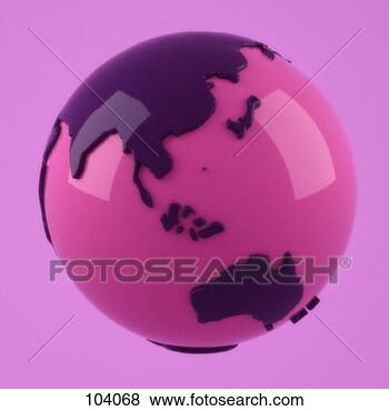 Stock Illustration - pink globe, eastern 
hemisphere. fotosearch 
- search clipart, 
illustration, 
drawings and vector 
eps graphics images