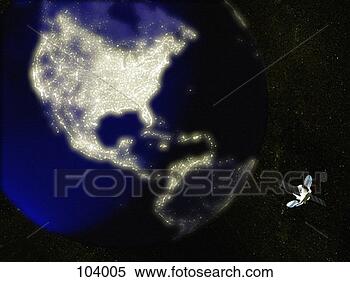Stock Illustration - satellite orbiting 
earth. fotosearch 
- search clipart, 
illustration, 
drawings and vector 
eps graphics images