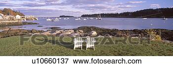 Picture - lawn chairs at 
lobster village, 
tenants harbor, 
maine. fotosearch 
- search stock 
photos, pictures, 
images, and photo 
clipart
