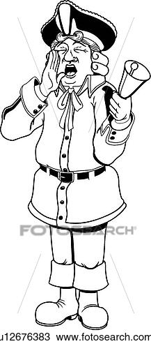 Town Crier View Large Clip Art Graphic Clipart - town crier. fotosearch - search clipart, illustration posters, drawings and vector eps graphics images