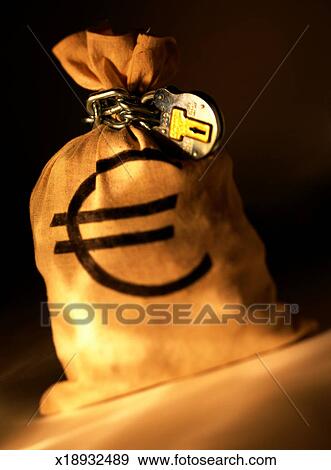 创意摄影图片库 - 锁上, 袋子, 钱, 有记号, 欧元 
