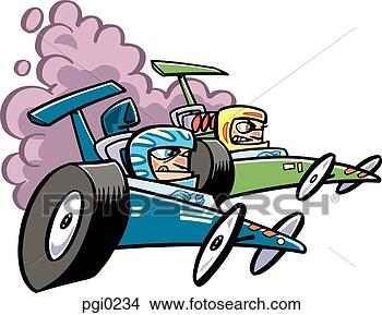 Drawings of Two go carts racing pgi0234 - Search Clip Art Illustrations ...