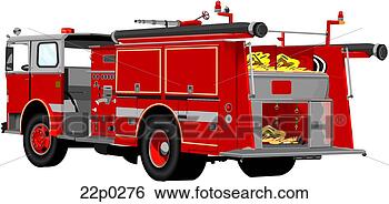 Clip Art of fire engine truck 22p0276 - Search Clipart, Illustration ...