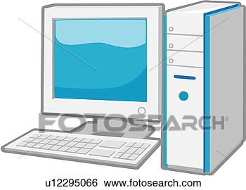 Clip Art of desktop, monitor, computer hardware, diagram, computer ...