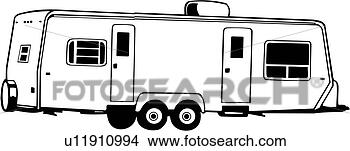 Clipart of , camper, recreation, recreational, rv, trailer, vehicle ...