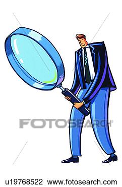 Clip Art of magnifying glass, observation, investigation, business ...