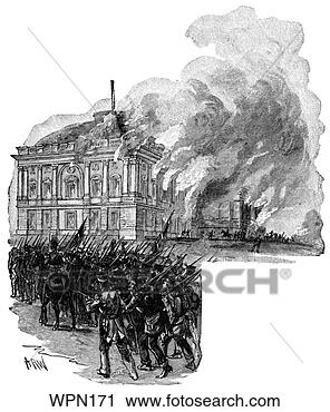 Clipart of British Troops Burning Washington DC, War of 1812 wpn171 ...