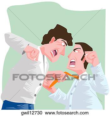 Stock Photography - side profile of two businessmen fighting. fotosearch - search stock photos, pictures, wall murals, images, and photo clipart